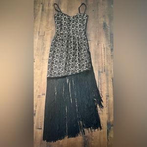 NEW Dress the Population Rosella Black Tassel Sz S Party Dress